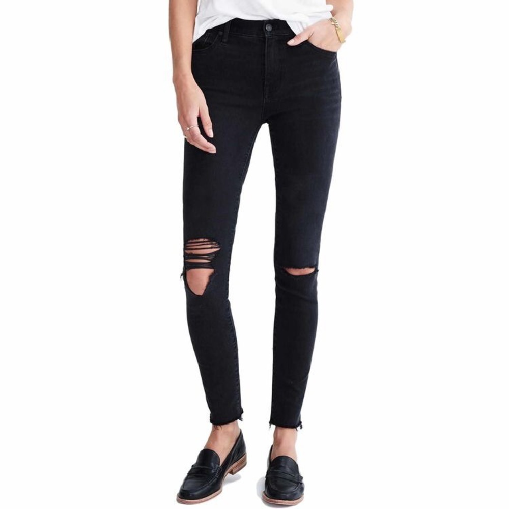 Madewell High Rise Skinny in Black Sea